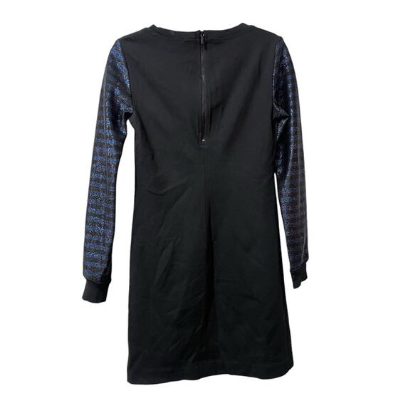 Trina Turk Long Sleeve Knit Mini Dress Blue and Black Metallic XS/S - Picture 3 of 6